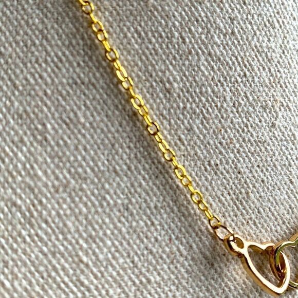 Double Interlocking Hearts Necklace in 14k Gold Vermeil - Great Love Gift! - NEW - Picture 7 of 11